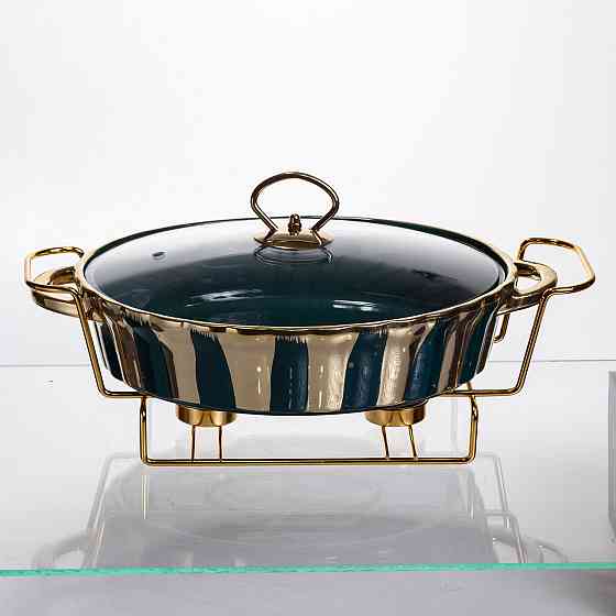 Yiwu Марміт порцеляновий настільний овальний 1,5 літра мармітниця з підігрівом JY-6 Коломия