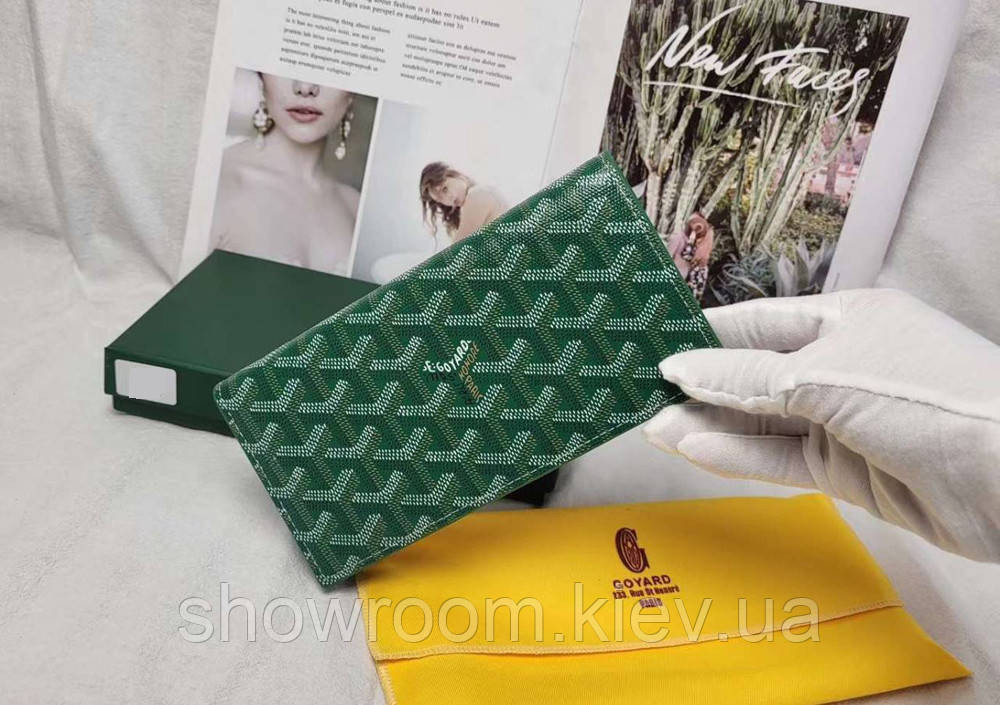 Мужское вертикальное портмоне Goyard (091) Lux green Киев - изображение 5