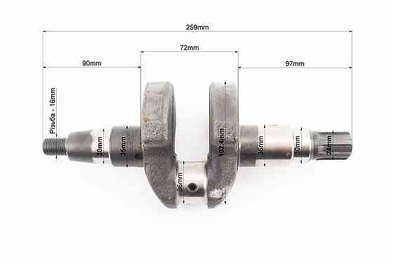 Колінвал 178F (Dшийки-36mm, H-102,4mm) під шліц Київ