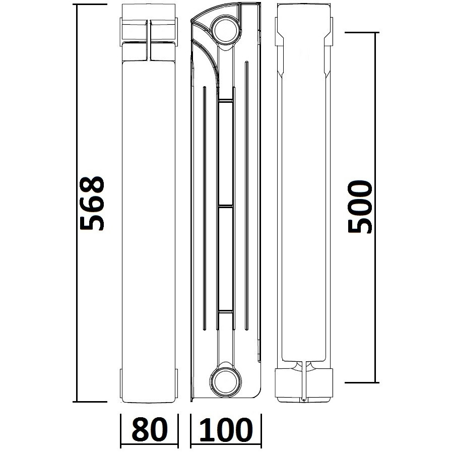Радіатор біметалевий секційний QUEEN THERM 500/100 (кратно 10) Тернопіль - фото 2