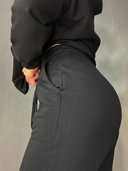 Штани жіночі Joggy 7631 спортивні джоггери трикотажні зі швом стрілкою попереду чорні, чорний, M Київ - фото 10