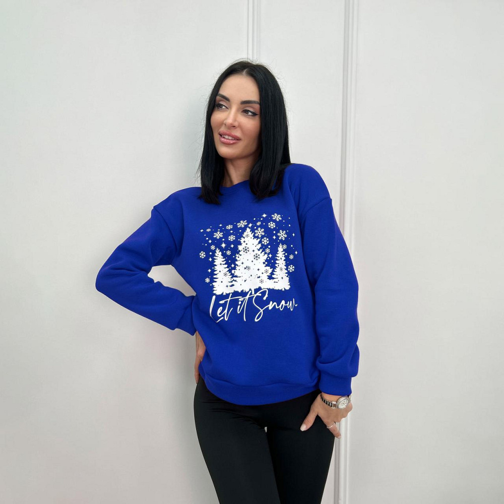 Женский свитшот с зимним принтом 