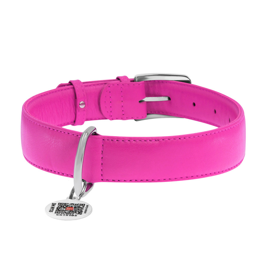 Нашийник для собак шкіряний WAUDOG Glamour з QR паспортом, без прикрас, XL, Ш 35 мм, Дов 46-60 Коломия - фото 2