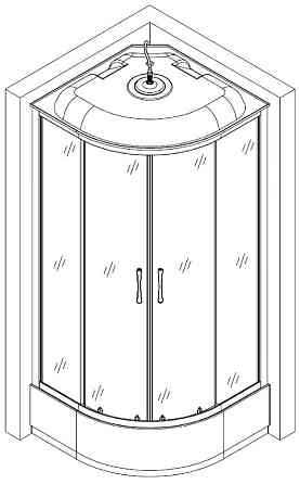 Душовий бокс півкруглий BZURA H90GBB BRAVO (4уп.) Київ