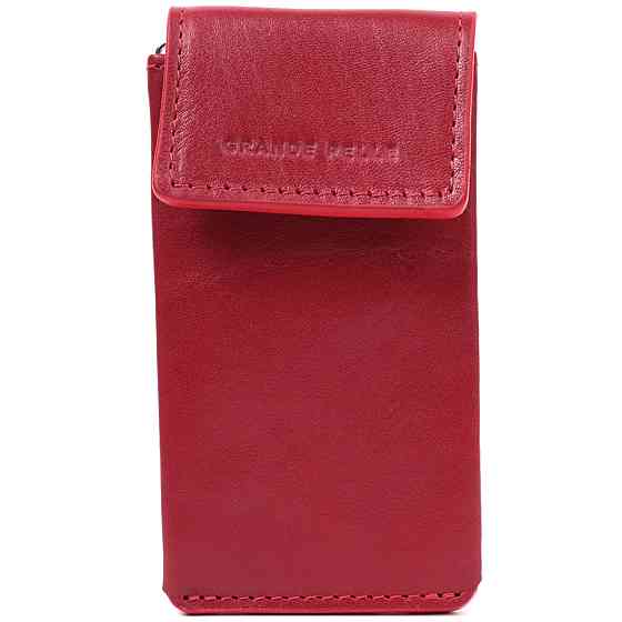 Яскрава жіноча ключниця футляр із натуральної шкіри GRANDE PELLE 22569 Червоний Київ