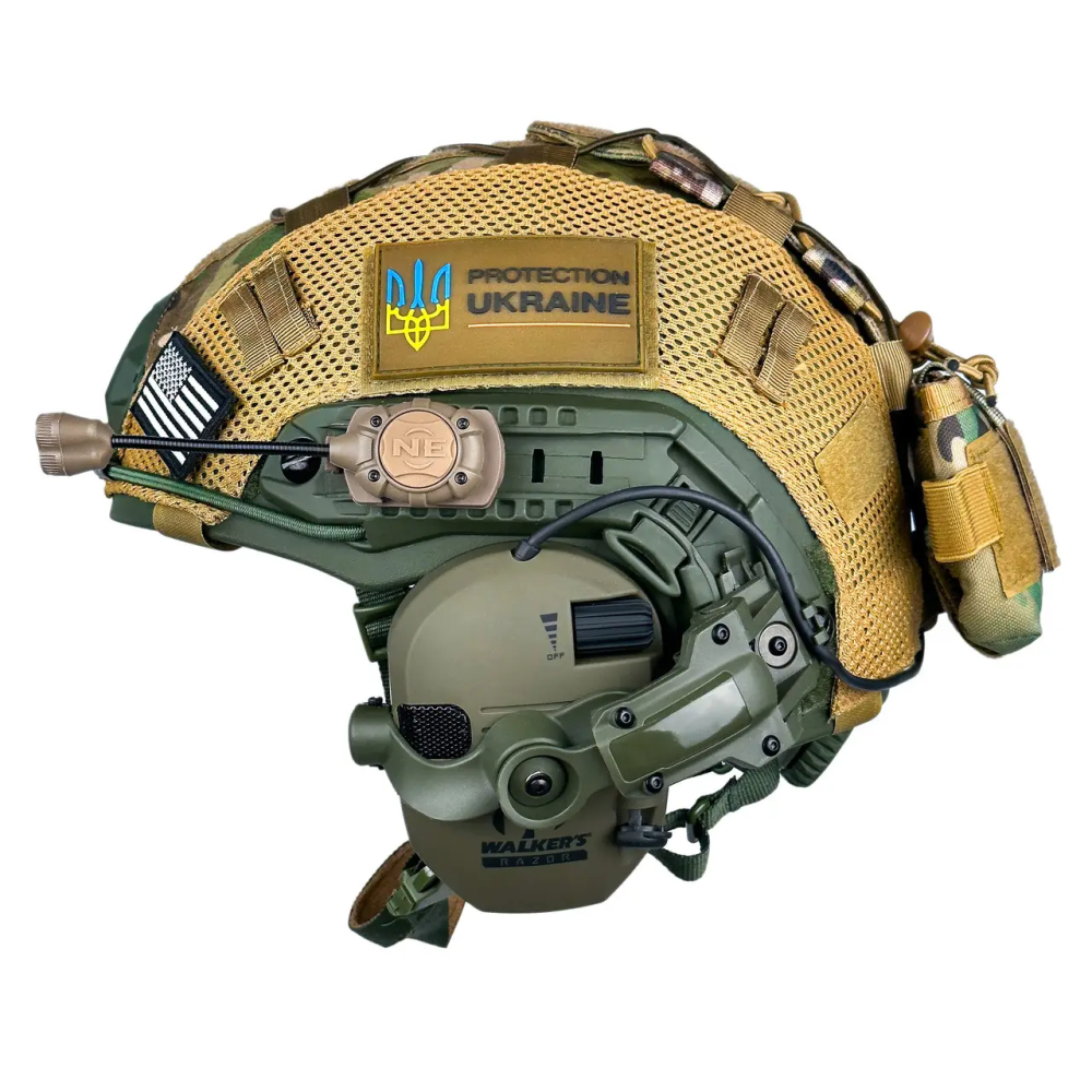 Комплект шлем FAST NIJ IIIA + наушники Walkers Razor + чебурашки + фонарик + кавер (Мультикам) XL Винница - изображение 3