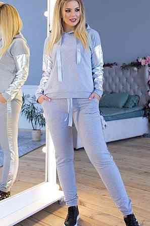 Жіночий трикотажний спортивний костюм “Mystery" оптом | Батал | Розпродаж моделі 54-56, Сірий Київ