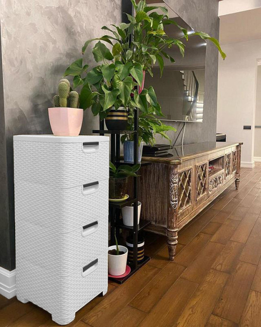 Комод пластиковий "BRILLIANT" 4 ящика 81х38х33 Efe plastics Білий Одеса - фото 2