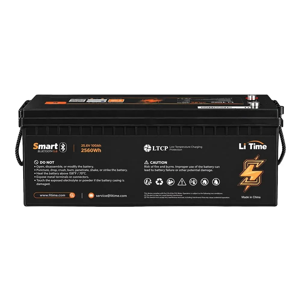 Акумуляторна батарея літій-залізо-фосфатна з Bluetooth 25.6В 100А*год LiFePO4 LiTime L24V100-100-BASIC-BT-8-A160 (44-00535) Київ - фото 5