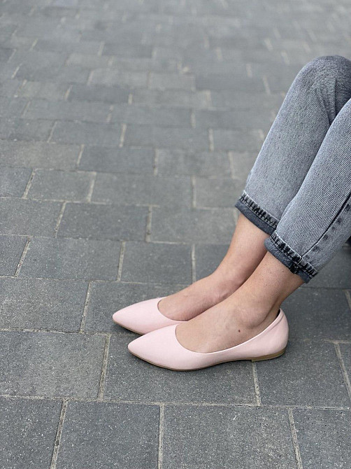 Arcoboletto Балетки жіночі Arcoboletto пудра натуральна шкіра 39р. (4627) Коломыя - изображение 3