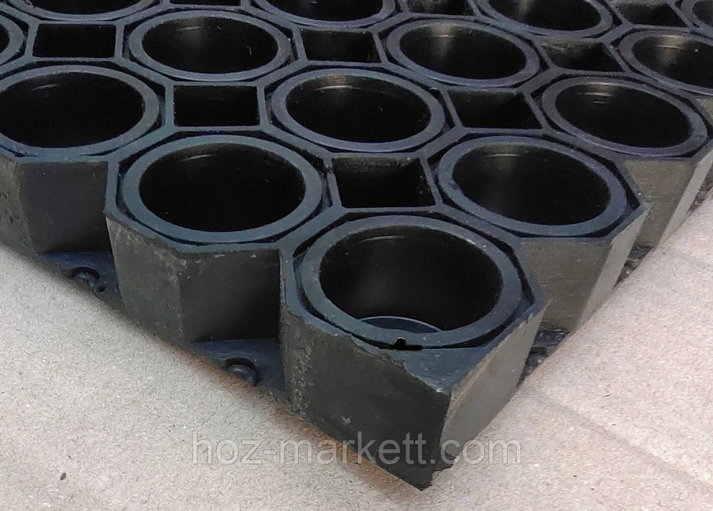 Коврик 80 х 60 х 2.6 см резиновый ячеистый сотами Хард грязезащитный килим Харьков - изображение 4