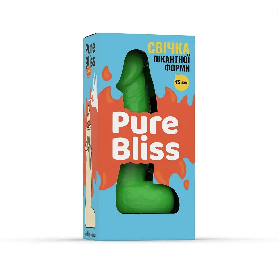 Свічка у вигляді члена Pure Bliss MINI Green 15 см Львов - изображение 6