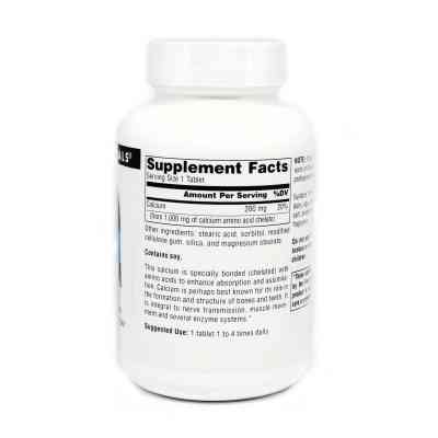 Мінерали Source Naturals Кальцій в амінокислотний хелати, 250 таблеток (SNS-00302) Вінниця