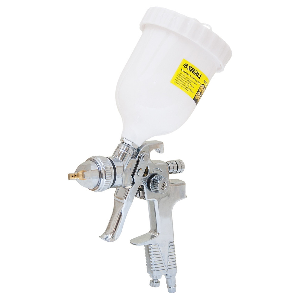 Sigma Краскораспылитель HVLP Ø1.8мм 140-280л/мин 3бар в/б 600мл (пласт) хром SIGMA (6812141) Коломыя - изображение 4