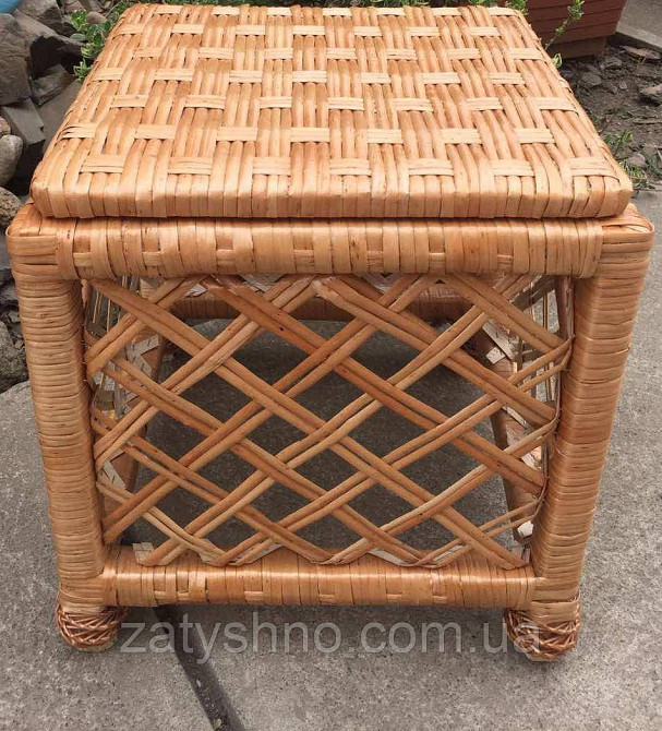 Пуфик плетеный из лозы квадратный Киев - изображение 5