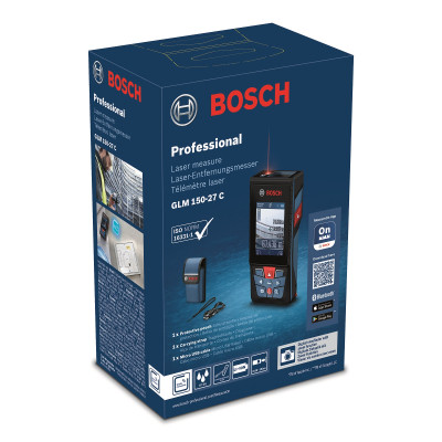 Далекомір Bosch GLM 150-27 C, 0.08–100м, ±1.5мм, 0-360°, Bluetooth, чохол, 0.21кг (0.601.072.Z00) Вінниця - фото 9