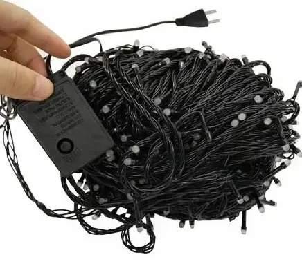 Светодиодная Гирлянда нить 201 led Белая (черный провод) Коломия - фото 3