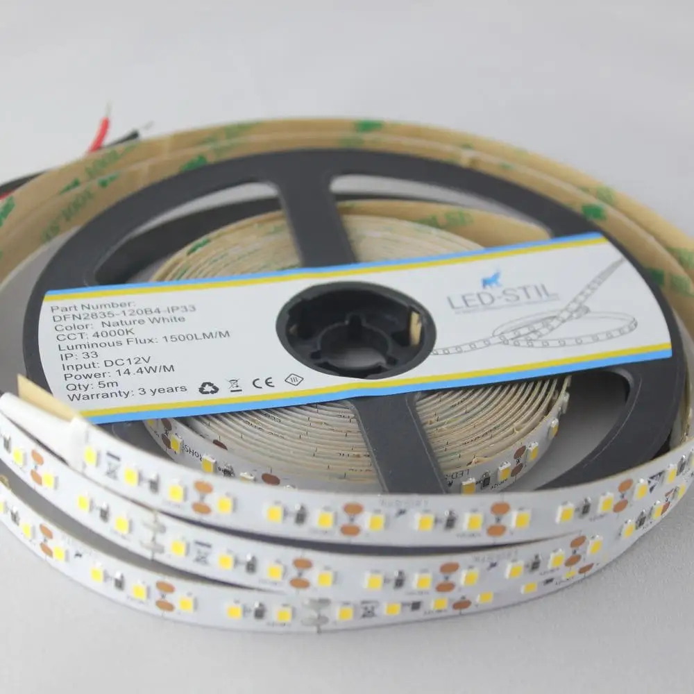 LED-STIL LED стрічка LED-STIL 4000K, 14,4 W, 2835, 120 діодів, IP33, 12V, 1500 LM, нейтральне с Коломыя - изображение 5