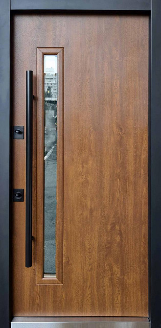 Двери уличные со стеклопакетом, STRAJ Proof, модель Rio-S loft , дуб темный , замки Mottura DP58-170 Киев - изображение 2