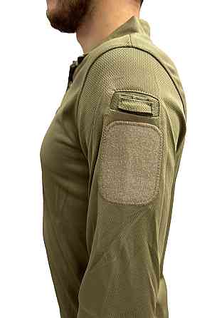 Поло для мужчин с долгим рукавом, тактическая рубашка с липучками на рукавах Бежевый М Каменец-Подольский