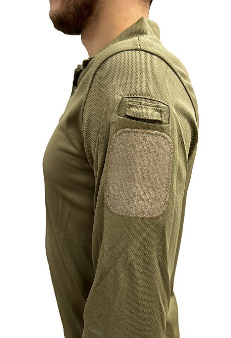 Поло для мужчин с долгим рукавом, тактическая рубашка с липучками на рукавах Бежевый М Каменец-Подольский - изображение 4