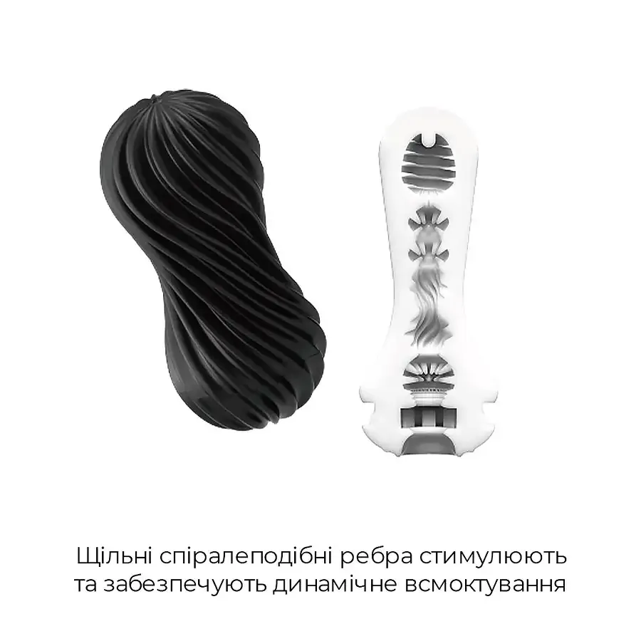 Мастурбатор Tenga Flex Rocky Black зі змінною інтенсивністю, можна скручувати Львов - изображение 4