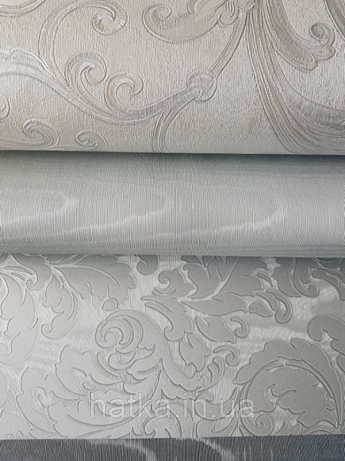 Шпалери вінілові на паперовій основі Sirpi Italian Silk 7 вензель блакитний великий основа під штукатурку Київ - фото 2