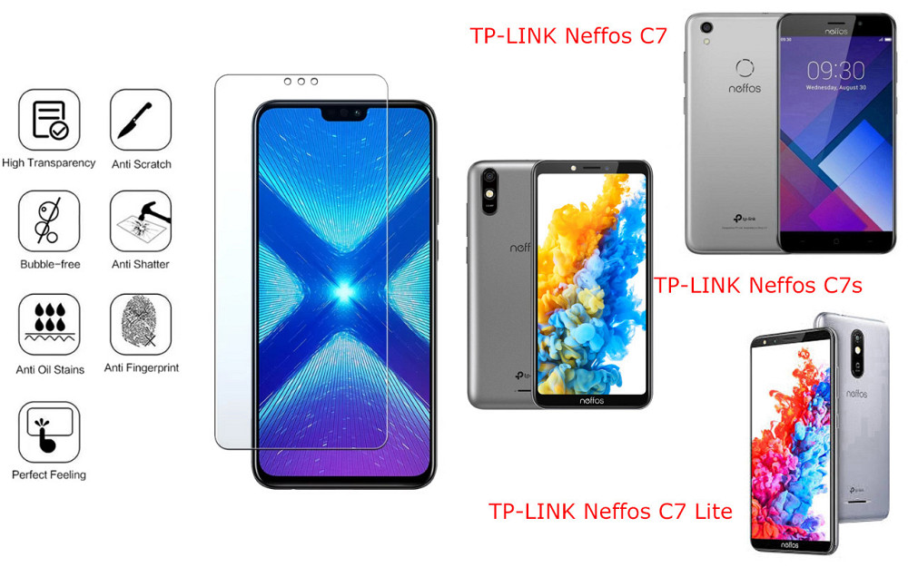 Захисне скло NeoGlass для TP-LINK Neffos C7, Neffos C7s, Neffos C7 Lite – надпрозоре та стійке Київ - фото 4