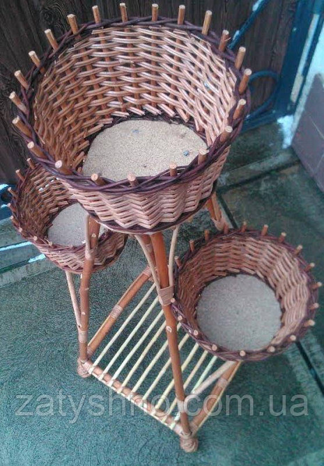 Подставка плетеная  на 3 горшка Киев - изображение 7