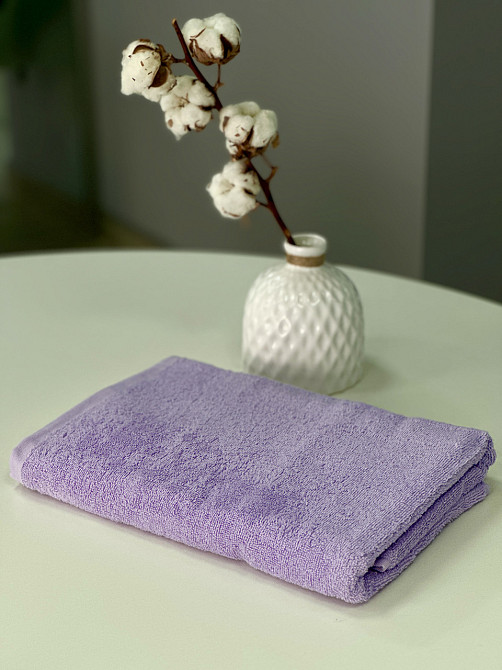 Рушник однотонний Ideal Textile 70х140 см 400 г/м2 ліловий (56861023) Чернівці - фото 1