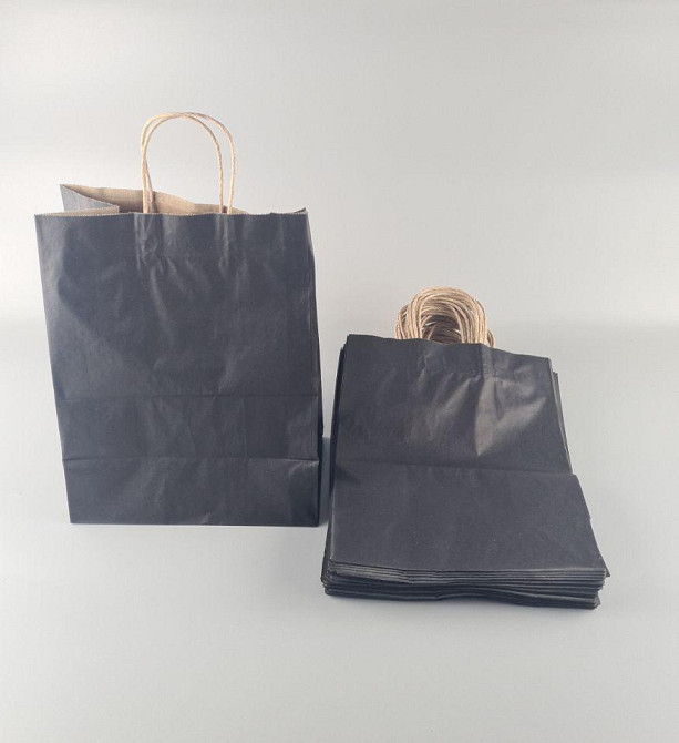 Пакет с дном бумажный 26*35*15 цветной с ручкой №42 (25 шт) Харьков - изображение 2