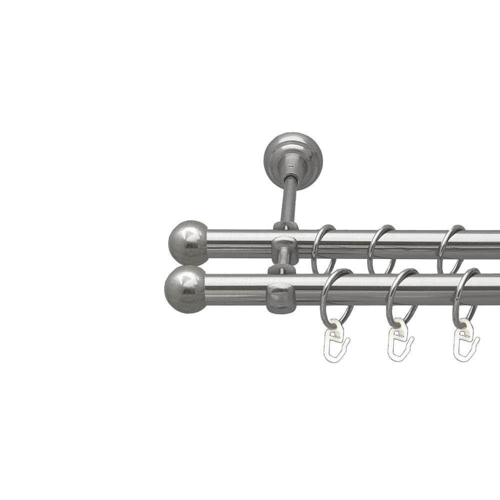 Карниз Orvit Куля Болонь металевий дворядний відкритий Нержавіюча Сталь 19\19 мм 200 см (00-00016075) Львов - изображение 1