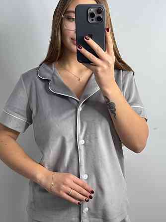 Жіночий велюровий домашній костюм з шортами Сірий б/к XS/S Харків