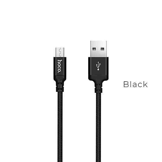 Кабель HOCO X14 USB to Micro 2A, 2m, nylon, aluminum connectors, Black Київ