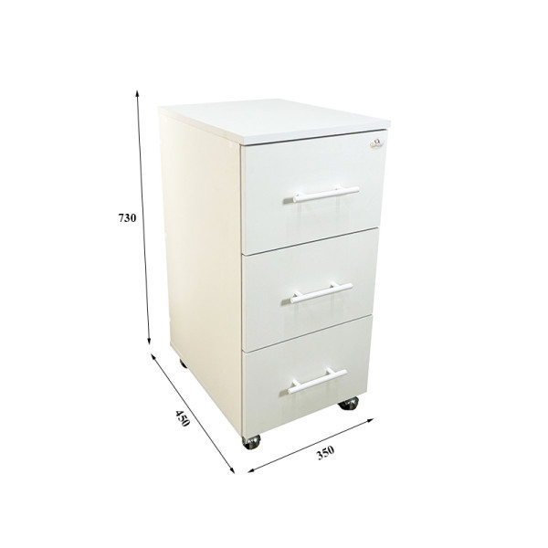 Тумба косметологічна на 3 шухляди Ельф 6 (вузька, металеві колеса) Київ - фото 2