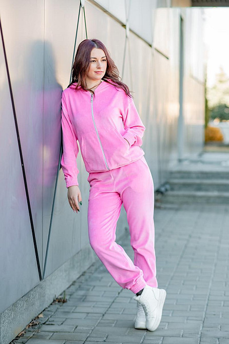 Спортивный костюм женский прогулочный велюровый, р.56/58(2XL) женский комплект розовый Киев - изображение 1