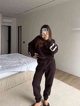 Женский стильный повседневный костюм Chicago с двойным капюшоном Шоколад, 48/50 Одесса