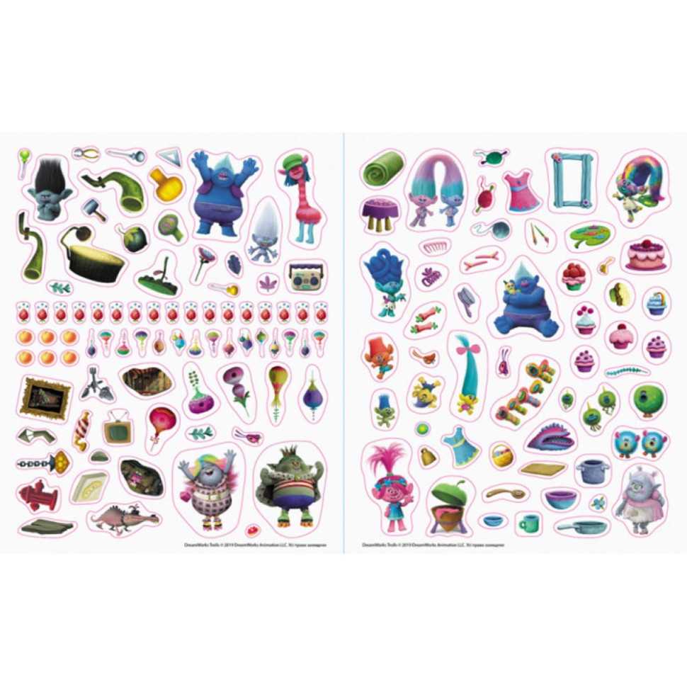 Світ наклейок Тролі Барвиста книга Ранок 1026002 більше 100 наклейок Вінниця - фото 2