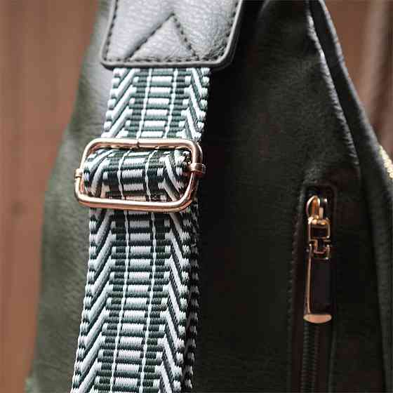 Зручна жіноча сумка з однією лямкою через плече з екошкіри Vintage 22756 Зелений Київ