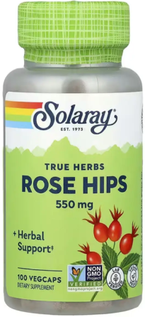 Шиповник Solaray Rose Hips Fruit 550mg 100 вег капс Киев