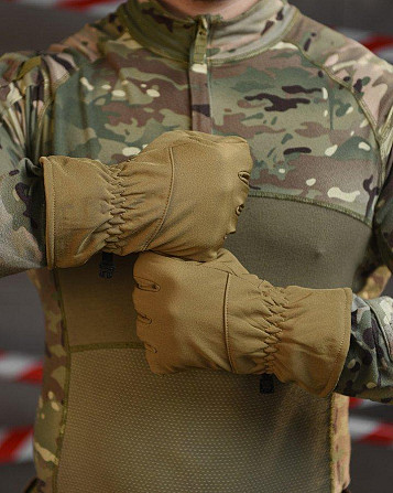 Перчатки софтшел на хутрі койот чоловічі Одеса - фото 3