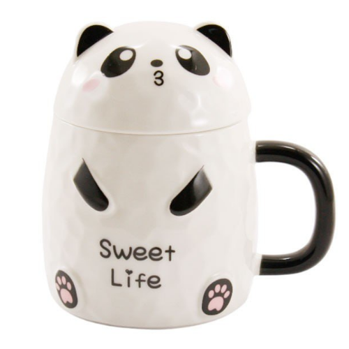 3203  Кухоль  фарф. з кришкою 380 мл  PANDA LIFE, кол.кор. 6911100000 Житомир