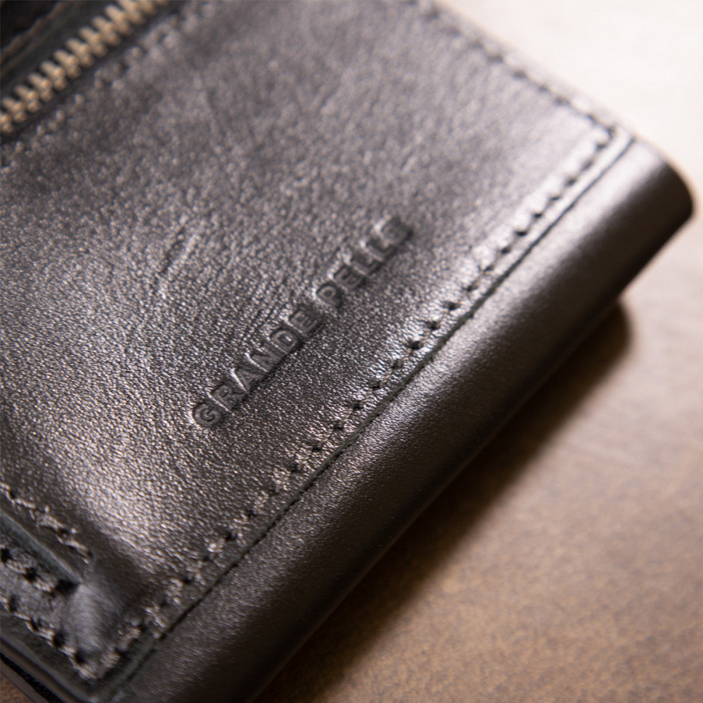 Портмоне карманное 11336 Grande Pelle Черное Киев - изображение 9