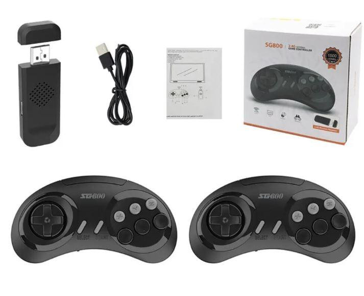 Приставка ігрова з бездротовими джойстиками Game Controller SG800, чорна Вінниця - фото 5