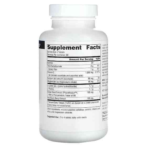 Лізин Пролін Source Naturals L-Proline L-Lysine 550 мг 120 таблеток Київ