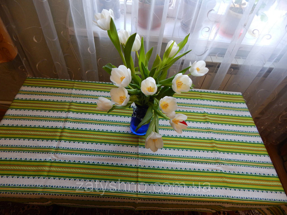 Салатовая скатерть вышитая Киев - изображение 7