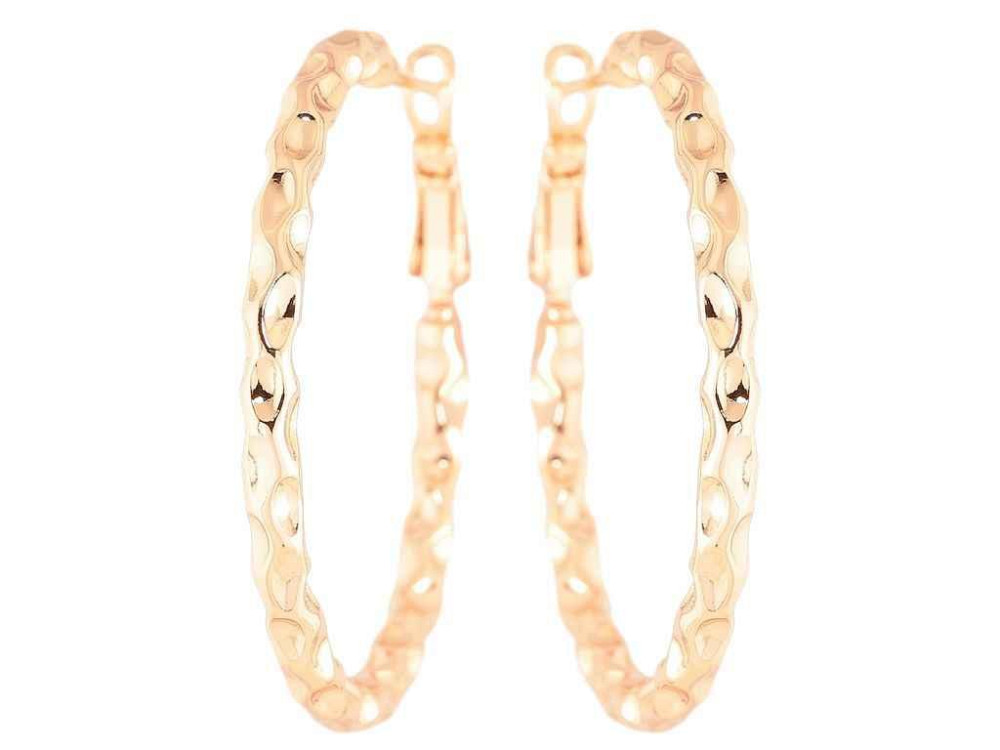 Сережки Позолота 18K кільця (конго) Декоративний візерунок» ø 4см (256050) ТМ XUPING Київ - фото 1