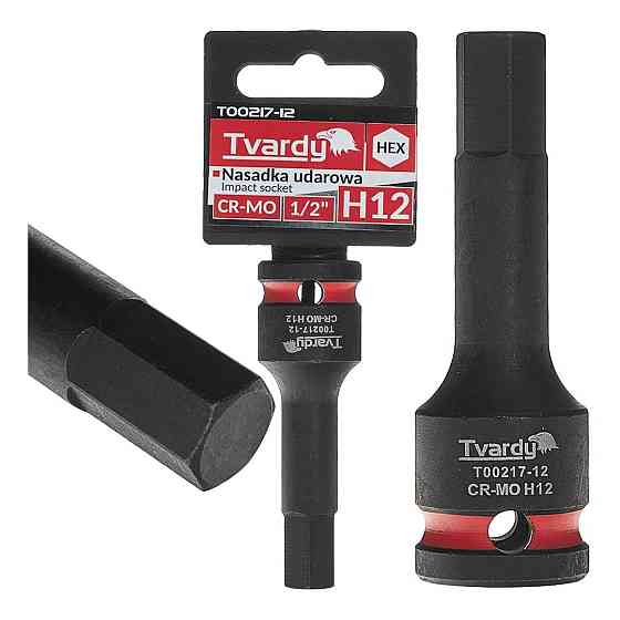 Головка ударна "Tvardy" з хром-молібденової сталі (Cr-Mo)  1/2"  Hex H12  довжиною  77мм Киев