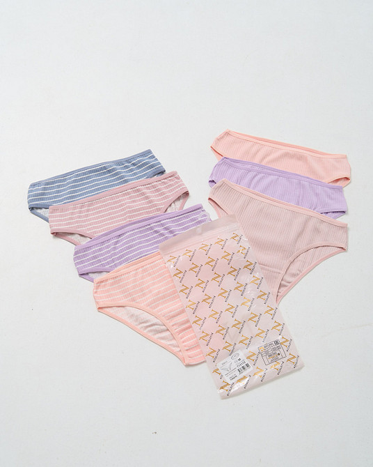 Набор женских трусиков неделек в рубчик -7 шт Nicoletta 713172 XXL Киев - изображение 1