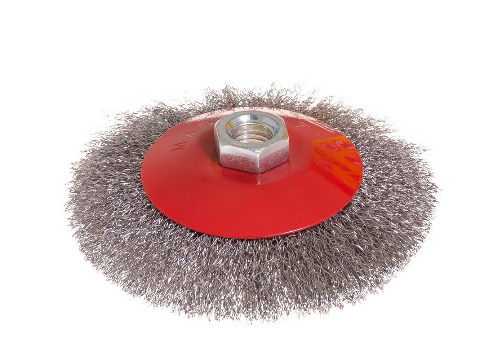 Щітка конусна MASTERTOOL з рифленого дроту Ø 115 мм М14 19-8211 Коломия - фото 1